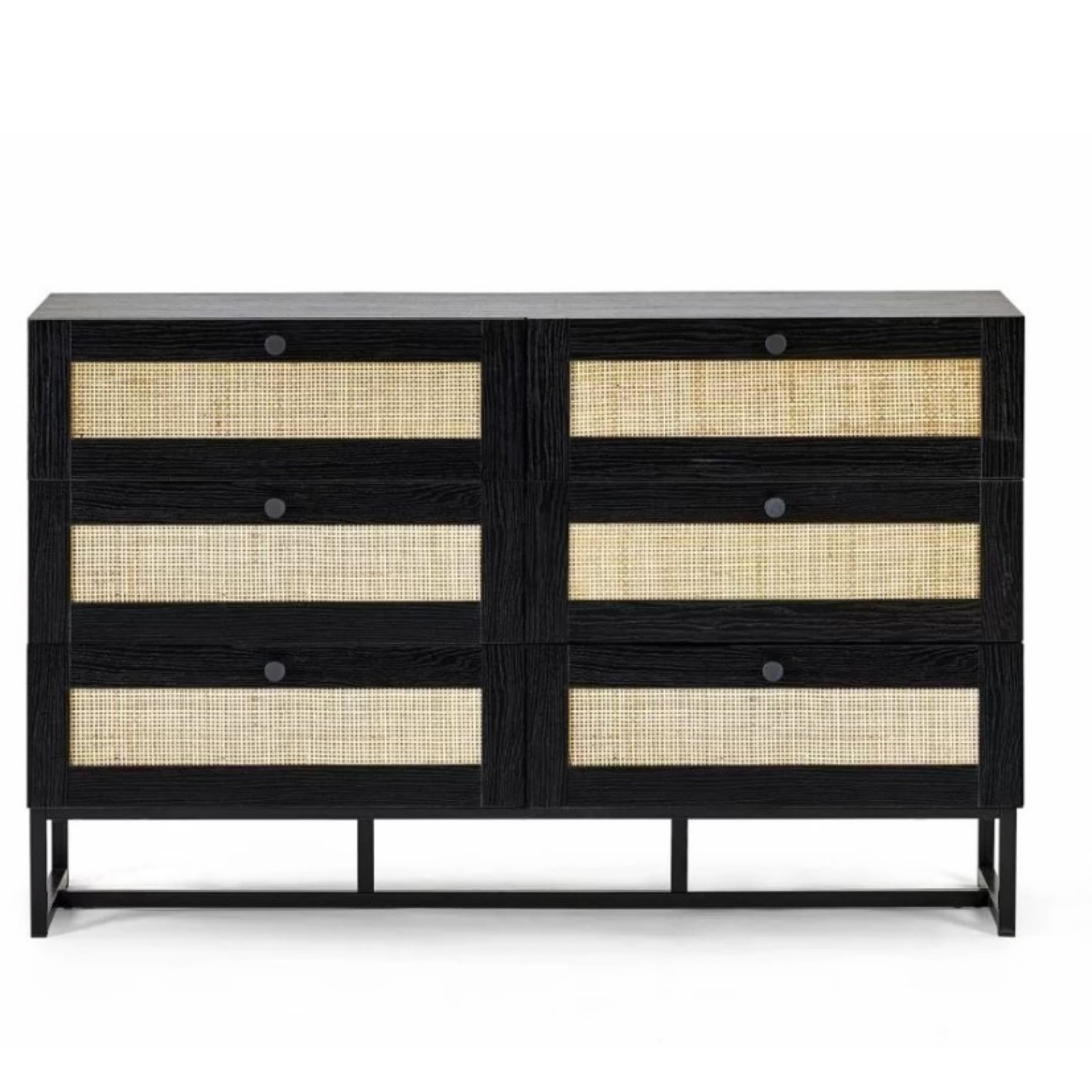 Read more about Black rattan wide chest of 6 drawers padstow julian bowen